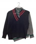 KOLORカラー）の古着「クレイジーパターンニット 厚手ニット」｜マルチカラー