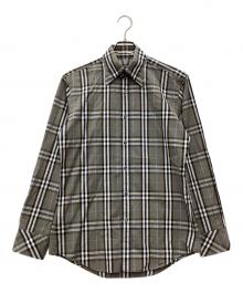 BURBERRY BLACK LABEL（バーバリーブラックレーベル）の古着「ボタンダウンシャツ」｜グレー×ブルー