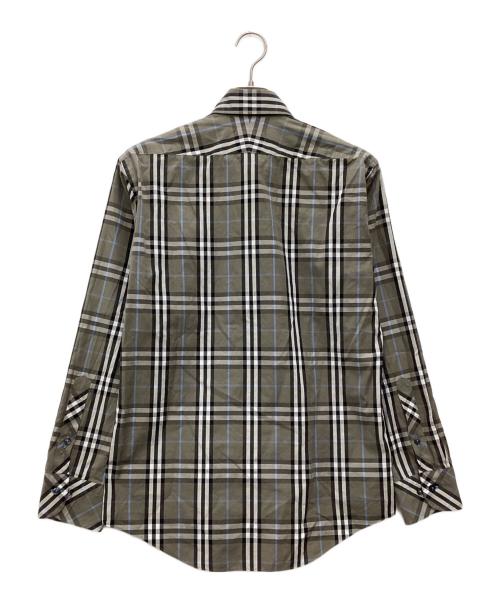 BURBERRY BLACK LABEL（バーバリーブラックレーベル）BURBERRY BLACK LABEL (バーバリーブラックレーベル) ボタンダウンシャツ グレー×ブルー サイズ:SIZE Mの古着・服飾アイテム