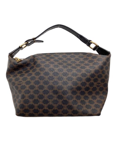 CELINE（セリーヌ）CELINE (セリーヌ) ミニハンドバッグ マカダム ブラック×ブラウンの古着・服飾アイテム