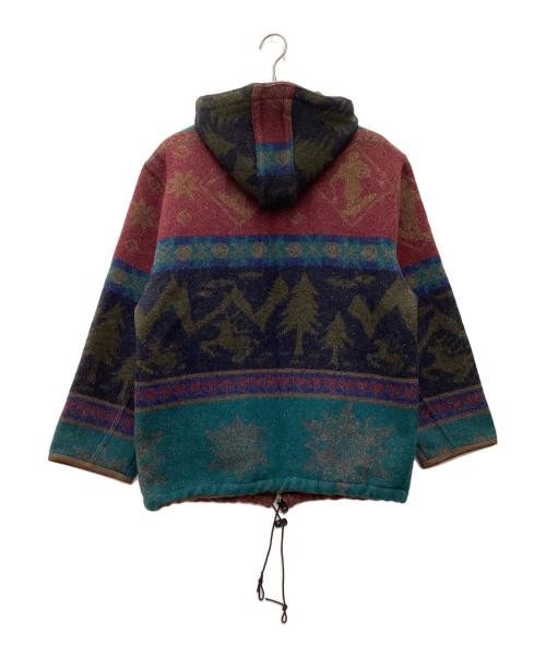 L.L.Bean（エルエルビーン）L.L.Bean (エルエルビーン) ニットパーカー 	90s グリーン×レッド サイズ:SIZE 不明の古着・服飾アイテム