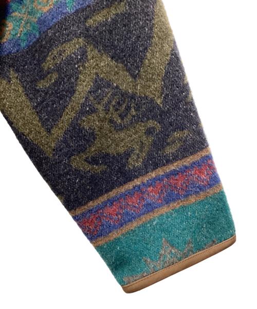 L.L.Bean（エルエルビーン）L.L.Bean (エルエルビーン) ニットパーカー 	90s グリーン×レッド サイズ:SIZE 不明の古着・服飾アイテム