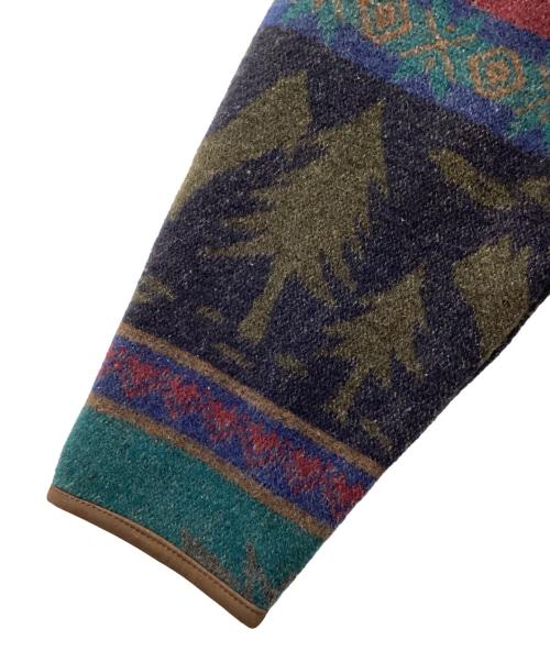 L.L.Bean（エルエルビーン）L.L.Bean (エルエルビーン) ニットパーカー 	90s グリーン×レッド サイズ:SIZE 不明の古着・服飾アイテム