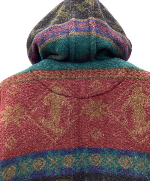 L.L.Bean（エルエルビーン）L.L.Bean (エルエルビーン) ニットパーカー 	90s グリーン×レッド サイズ:SIZE 不明の古着・服飾アイテム