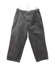 Graphpaper（グラフペーパー）の古着「ワイドデニムパンツ」｜グレー