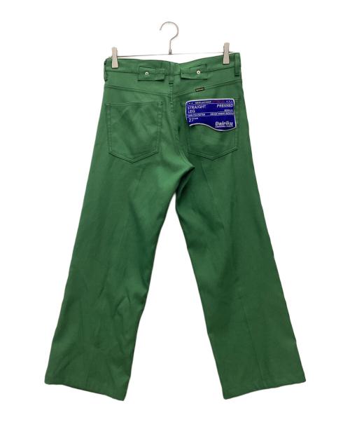 DAIRIKU（ダイリク）DAIRIKU (ダイリク) ストレートフラッシャープレスドパンツ Boy Meets Girl グリーン サイズ:SIZE 68.5cm (W27)の古着・服飾アイテム