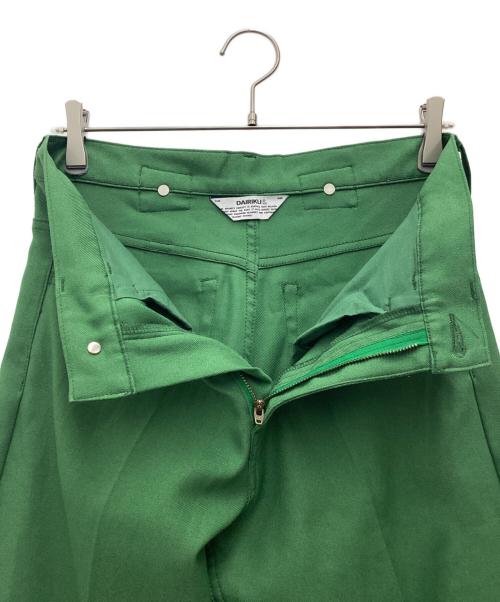 DAIRIKU（ダイリク）DAIRIKU (ダイリク) ストレートフラッシャープレスドパンツ Boy Meets Girl グリーン サイズ:SIZE 68.5cm (W27)の古着・服飾アイテム