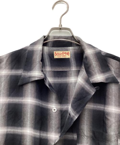 SUGAR CANE（シュガーケーン）SUGAR CANE (シュガーケーン) 長袖シャツ RAYON OMBRE CHECK OPEN SHIRT ブラック サイズ:SIZE Lの古着・服飾アイテム