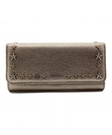 JIMMY CHOO（ジミーチュウ）の古着「長財布 NINO UUR スタッズ装飾」｜ベージュ