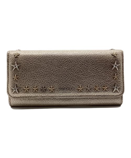 JIMMY CHOO（ジミーチュウ）JIMMY CHOO (ジミーチュウ) 長財布 NINO UUR スタッズ装飾 ベージュの古着・服飾アイテム