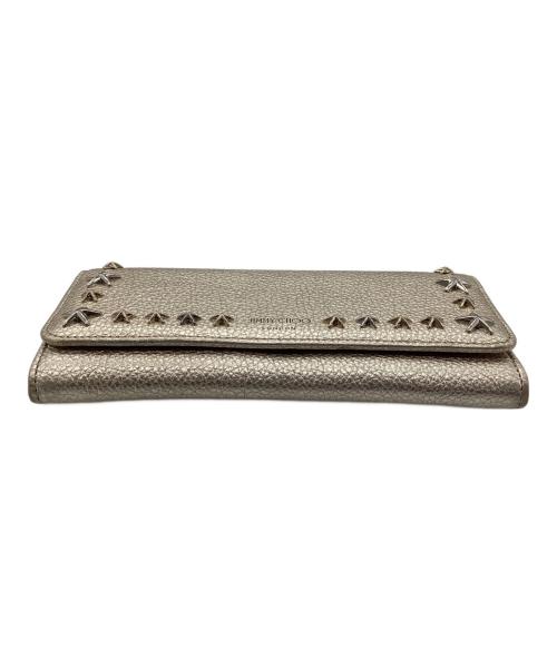 JIMMY CHOO（ジミーチュウ）JIMMY CHOO (ジミーチュウ) 長財布 NINO UUR スタッズ装飾 ベージュの古着・服飾アイテム