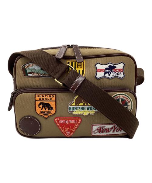 HUNTING WORLD（ハンティングワールド）HUNTING WORLD (ハンティングワールド) ショルダーバッグ パッチワーク ベージュの古着・服飾アイテム