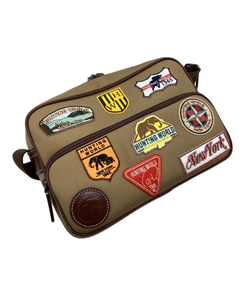 HUNTING WORLD（ハンティングワールド）HUNTING WORLD (ハンティングワールド) ショルダーバッグ パッチワーク ベージュの古着・服飾アイテム