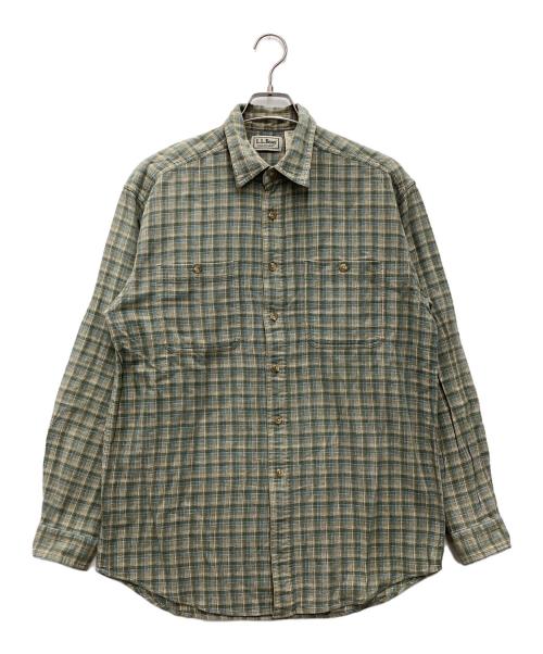 L.L.Bean（エルエルビーン）L.L.Bean (エルエルビーン) オープンカラーシャツ 90s グリーン サイズ:SIZE Mの古着・服飾アイテム
