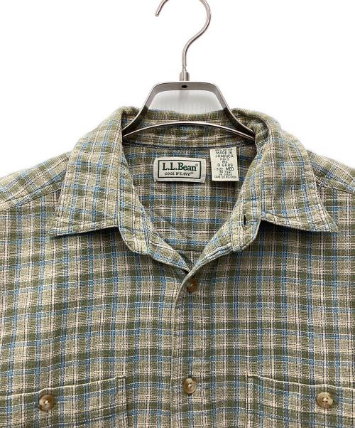 L.L.Bean（エルエルビーン）L.L.Bean (エルエルビーン) オープンカラーシャツ 90s グリーン サイズ:SIZE Mの古着・服飾アイテム