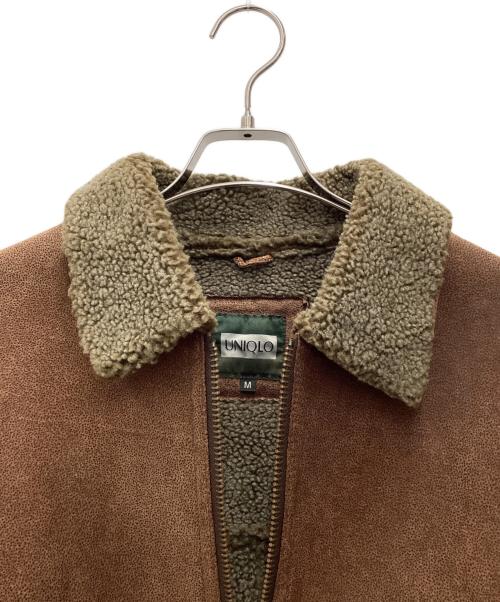 OLD UNIQLO（オールド ユニクロ）OLD UNIQLO (オールド ユニクロ) レザージャケット 80～90s 緑タグ ブラウン サイズ:SIZE Mの古着・服飾アイテム
