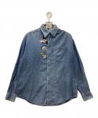 DISNEYディズニー）の古着「デニムシャツ 90S」｜スカイブルー