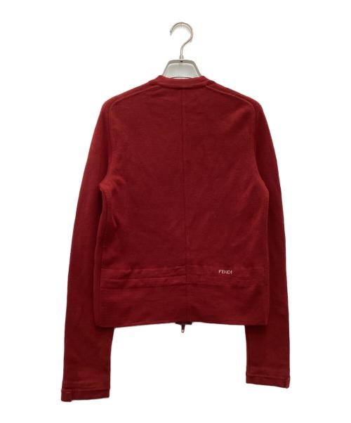 FENDI（フェンディ）FENDI (フェンディ) ニットジャケット レッド サイズ:SIZE 42の古着・服飾アイテム