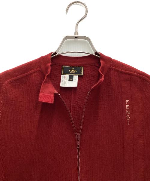 FENDI（フェンディ）FENDI (フェンディ) ニットジャケット レッド サイズ:SIZE 42の古着・服飾アイテム