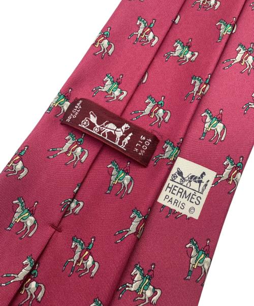 HERMES（エルメス）HERMES (エルメス) ネクタイ 馬柄 ショッキングピンク サイズ:-の古着・服飾アイテム