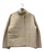 TODAYFULトゥデイフル）の古着「スタンドカラーボアジャケット」｜ベージュ