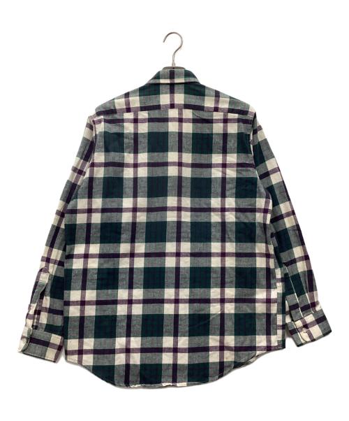 L.L.Bean（エルエルビーン）L.L.Bean (エルエルビーン) NORTHWOODS ボタンダウンシャツ 推定80～90 USA製 パープル×グリーン サイズ:SIZE Mの古着・服飾アイテム