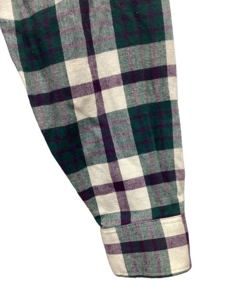L.L.Bean（エルエルビーン）L.L.Bean (エルエルビーン) NORTHWOODS ボタンダウンシャツ 推定80～90 USA製 パープル×グリーン サイズ:SIZE Mの古着・服飾アイテム