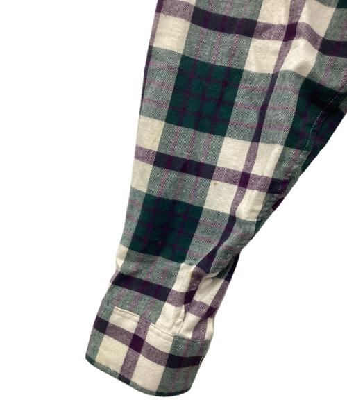 L.L.Bean（エルエルビーン）L.L.Bean (エルエルビーン) NORTHWOODS ボタンダウンシャツ 推定80～90 USA製 パープル×グリーン サイズ:SIZE Mの古着・服飾アイテム