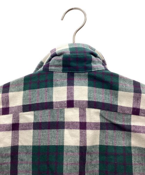 L.L.Bean（エルエルビーン）L.L.Bean (エルエルビーン) NORTHWOODS ボタンダウンシャツ 推定80～90 USA製 パープル×グリーン サイズ:SIZE Mの古着・服飾アイテム