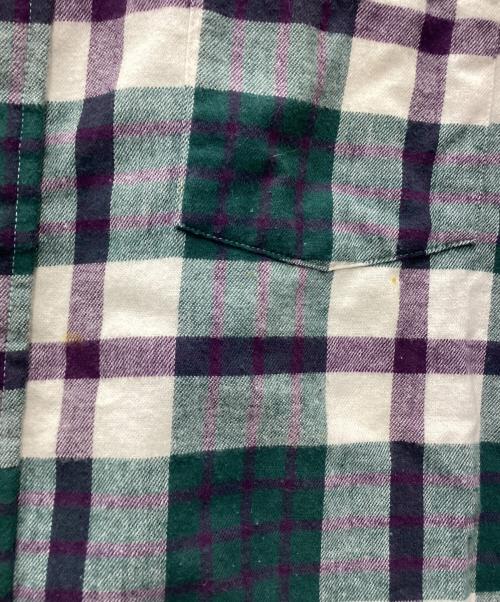 L.L.Bean（エルエルビーン）L.L.Bean (エルエルビーン) NORTHWOODS ボタンダウンシャツ 推定80～90 USA製 パープル×グリーン サイズ:SIZE Mの古着・服飾アイテム