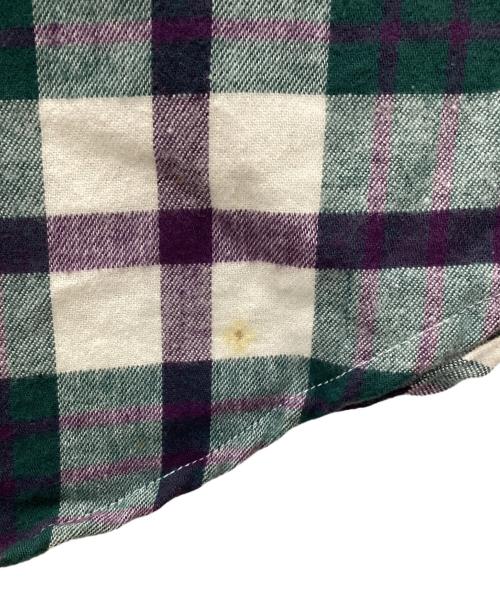 L.L.Bean（エルエルビーン）L.L.Bean (エルエルビーン) NORTHWOODS ボタンダウンシャツ 推定80～90 USA製 パープル×グリーン サイズ:SIZE Mの古着・服飾アイテム