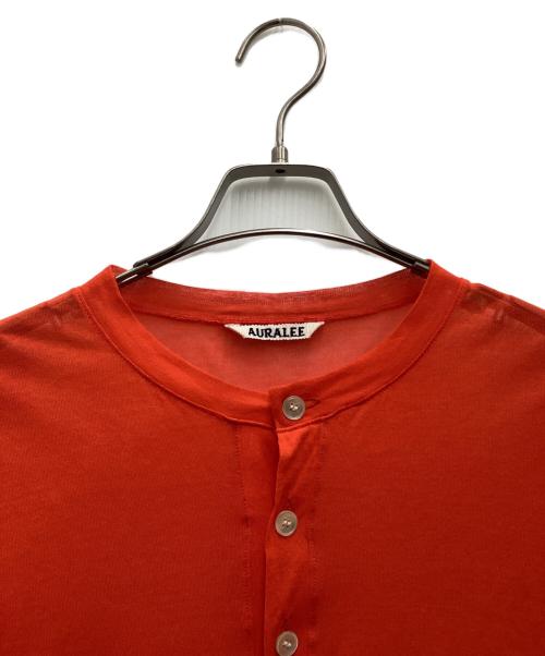 AURALEE（オーラリー）AURALEE (オーラリー) 薄手カーディガン オレンジ サイズ:SIZE 1の古着・服飾アイテム