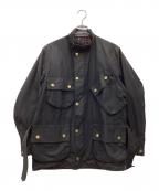 Barbourバブアー）の古着「Beacon jacket オイルドジャケット ENGLAND製 90S 裏地赤チェック ベルト付き」｜ブラック