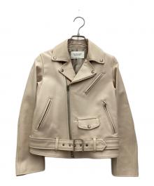 beautiful people（ビューティフルピープル）の古着「ダブルライダースジャケット」｜ベージュ