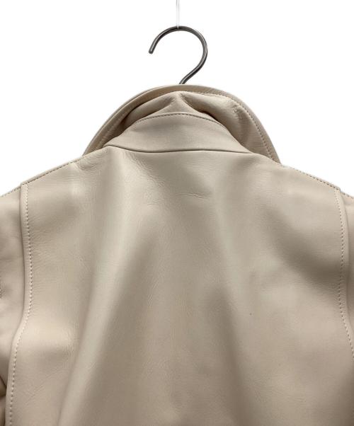 beautiful people（ビューティフルピープル）beautiful people (ビューティフルピープル) ダブルライダースジャケット ベージュ サイズ:SIZE 140cmの古着・服飾アイテム