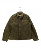 freewheelersフリーホイーラーズ）の古着「US NAVY ミリタリージャケット CHOP EM DECK WORKER JACKET」｜オリーブ