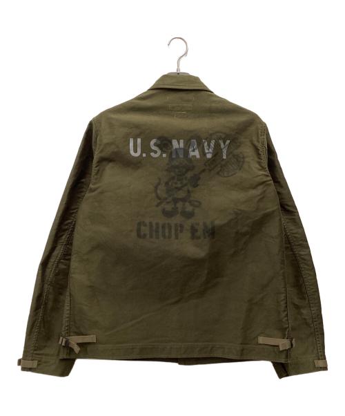 freewheelers（フリーホイーラーズ）FREEWHEELERS (フリーホイーラーズ) US NAVY ミリタリージャケット CHOP EM DECK WORKER JACKET オリーブ サイズ:SIZE 42の古着・服飾アイテム