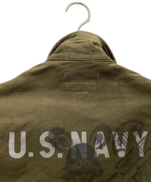 freewheelers（フリーホイーラーズ）FREEWHEELERS (フリーホイーラーズ) US NAVY ミリタリージャケット CHOP EM DECK WORKER JACKET オリーブ サイズ:SIZE 42の古着・服飾アイテム