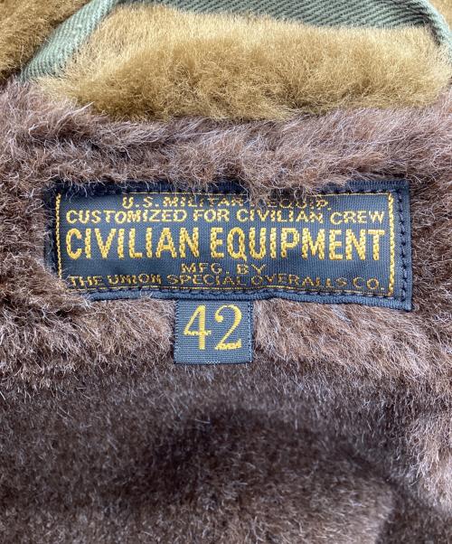 freewheelers（フリーホイーラーズ）FREEWHEELERS B-10フライトジャケット 1940s CIVILIAN MILITARY STYLE CLOTHING UNION SPECIAL OVERALLS 2024FW オリーブ サイズ:SIZE 42の古着・服飾アイテム