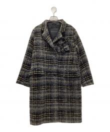 ermanno scervino（エルマノシェルビーノ）の古着「チェック柄コート」｜グレー