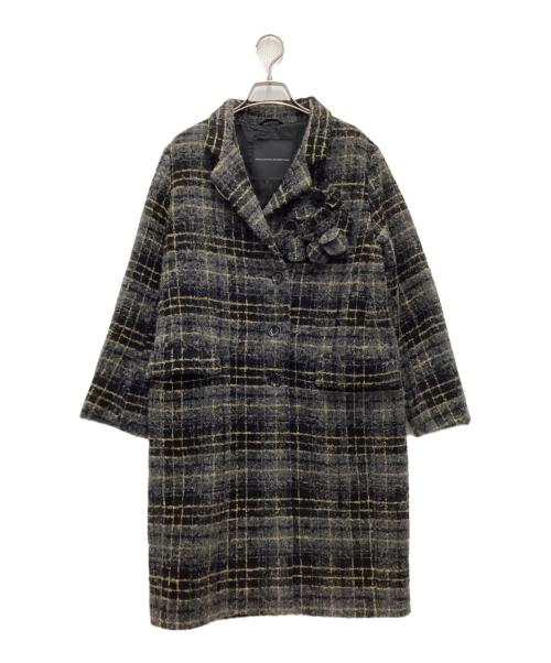 ermanno scervino（エルマノシェルビーノ）ERMANNO SCERVINO (エルマノシェルビーノ) チェック柄コート グレー サイズ:SIZE 44の古着・服飾アイテム