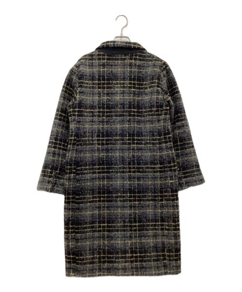 ermanno scervino（エルマノシェルビーノ）ERMANNO SCERVINO (エルマノシェルビーノ) チェック柄コート グレー サイズ:SIZE 44の古着・服飾アイテム