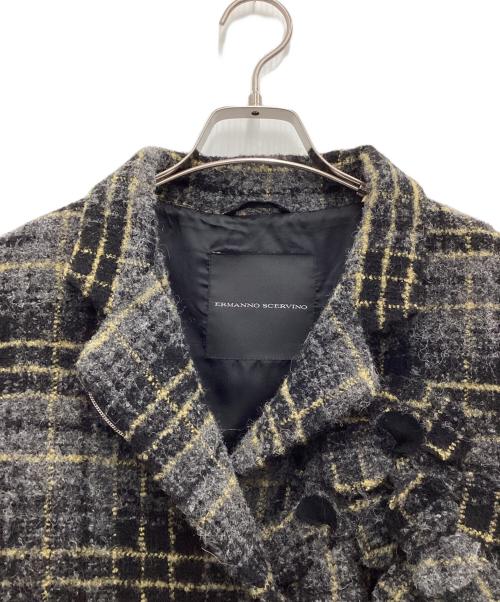 ermanno scervino（エルマノシェルビーノ）ERMANNO SCERVINO (エルマノシェルビーノ) チェック柄コート グレー サイズ:SIZE 44の古着・服飾アイテム