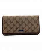 GUCCIグッチ）の古着「長財布 GG」｜ベージュ×ブラウン