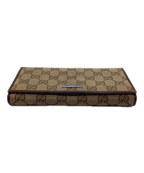 GUCCI（グッチ）GUCCI (グッチ) 長財布 GG ベージュ×ブラウンの古着・服飾アイテム
