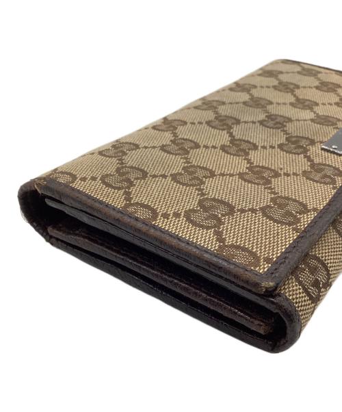GUCCI（グッチ）GUCCI (グッチ) 長財布 GG ベージュ×ブラウンの古着・服飾アイテム