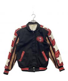 NFL（ナショナル・フットボール・リーグ）の古着「リバーシブルレザージャケット 90s」｜ブラック×レッド