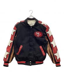 NFL（ナショナル・フットボール・リーグ）の古着「リバーシブルレザージャケット 90s」｜ブラック×レッド