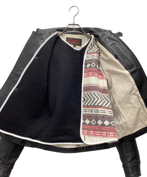 INDIAN MOTORCYCLE（インディアンモーターサイクル）INDIAN MOTORCYCLE (インディアンモーターサイクル) シングルライダースジャケット ブラック サイズ:SIZE Mの古着・服飾アイテム
