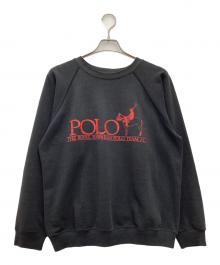 Hanes（ヘインズ）の古着「POLO TEAM クルーネックスウェット 80s USA製」｜ブラック